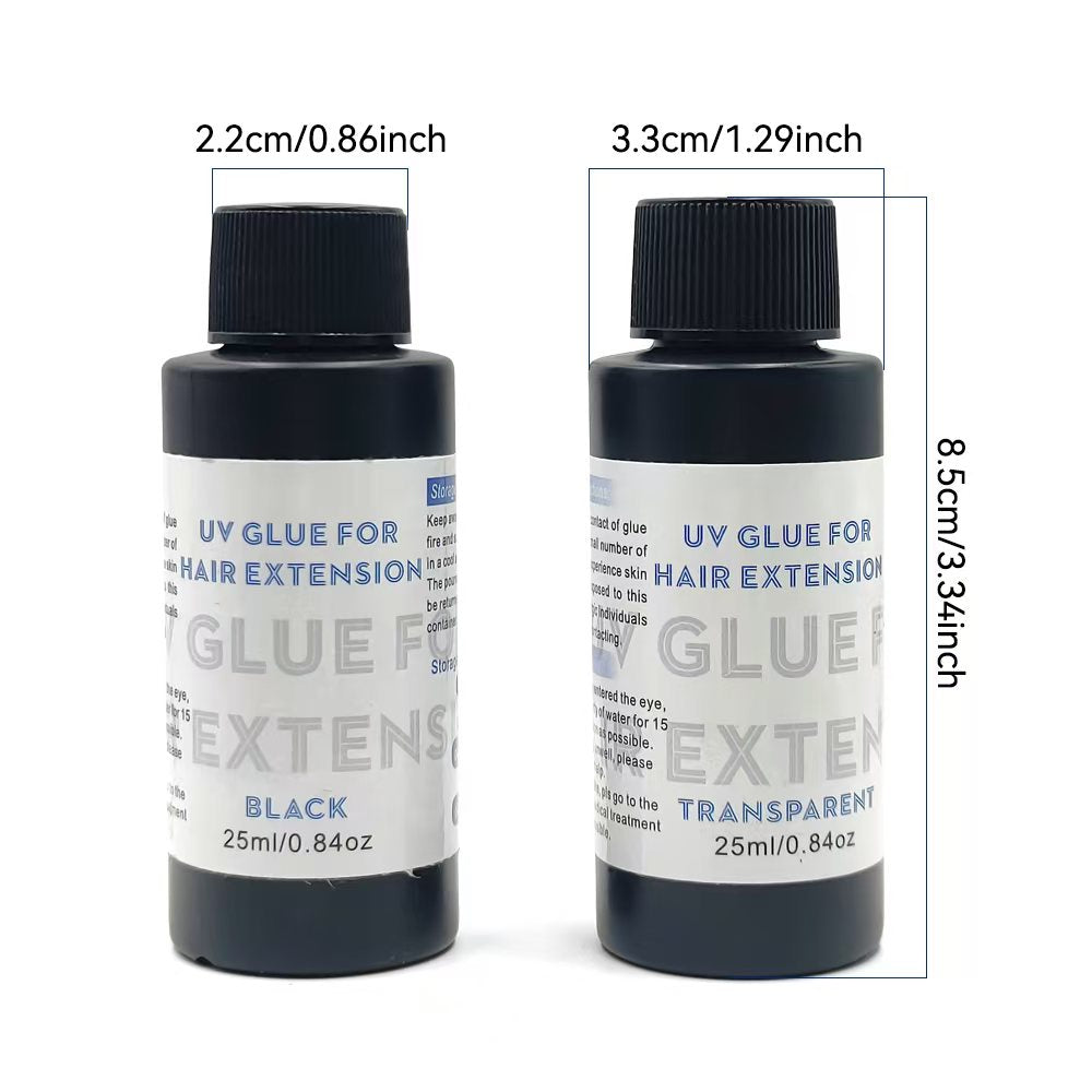 Salon-grade UV hair extension gel, easy to remove and leaves no residue.